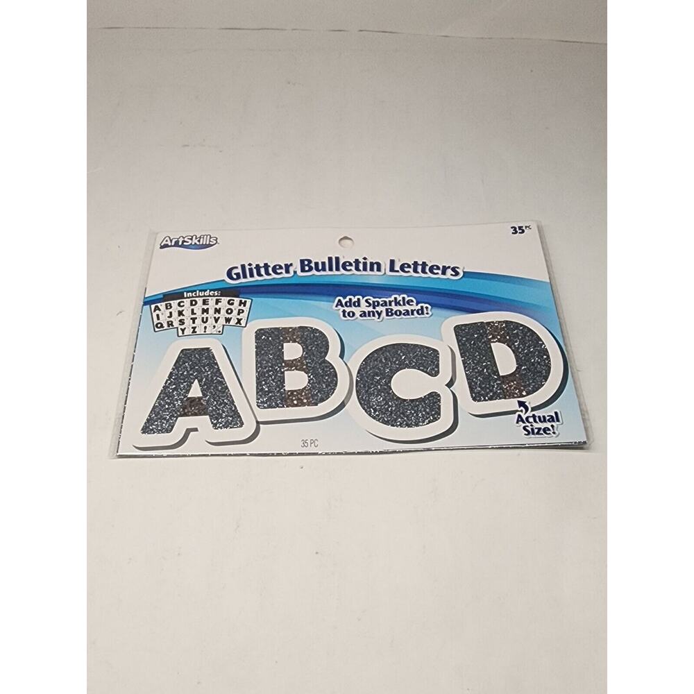 Artskills Silver Glitter Bulletin Letters 35 Count